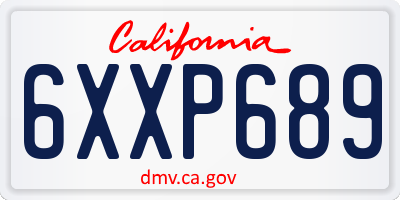 CA license plate 6XXP689