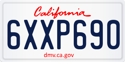 CA license plate 6XXP690