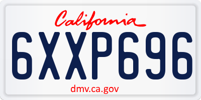 CA license plate 6XXP696