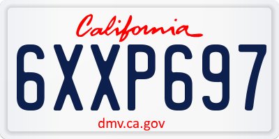 CA license plate 6XXP697