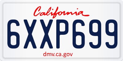 CA license plate 6XXP699