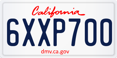 CA license plate 6XXP700