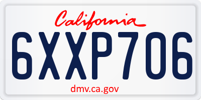 CA license plate 6XXP706