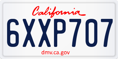 CA license plate 6XXP707