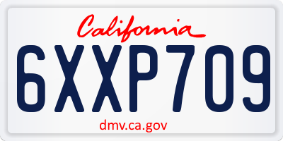 CA license plate 6XXP709