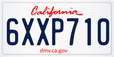 CA license plate 6XXP710