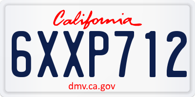 CA license plate 6XXP712