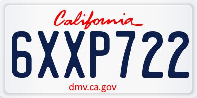 CA license plate 6XXP722