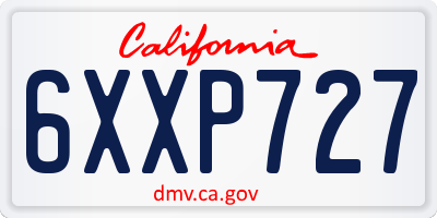 CA license plate 6XXP727