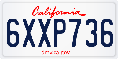 CA license plate 6XXP736