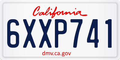 CA license plate 6XXP741
