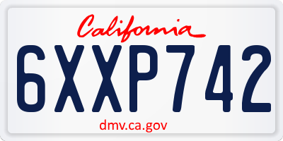 CA license plate 6XXP742