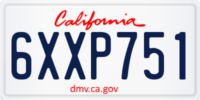 CA license plate 6XXP751