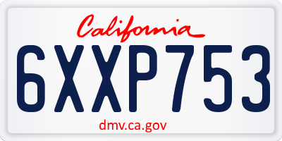 CA license plate 6XXP753
