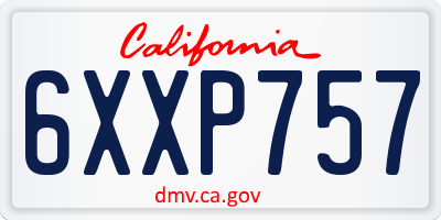 CA license plate 6XXP757