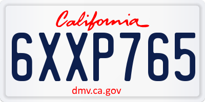 CA license plate 6XXP765