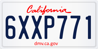 CA license plate 6XXP771