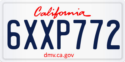 CA license plate 6XXP772