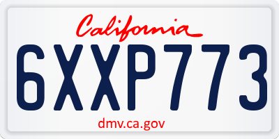 CA license plate 6XXP773