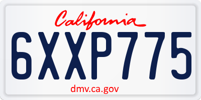 CA license plate 6XXP775