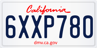 CA license plate 6XXP780
