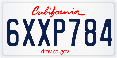 CA license plate 6XXP784