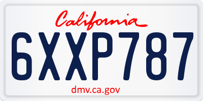 CA license plate 6XXP787
