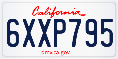 CA license plate 6XXP795