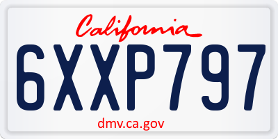 CA license plate 6XXP797
