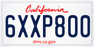 CA license plate 6XXP800