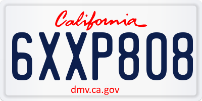 CA license plate 6XXP808