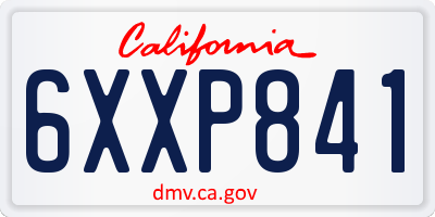 CA license plate 6XXP841