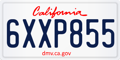 CA license plate 6XXP855
