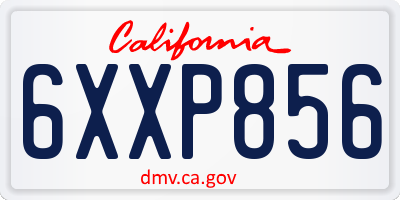 CA license plate 6XXP856
