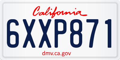 CA license plate 6XXP871