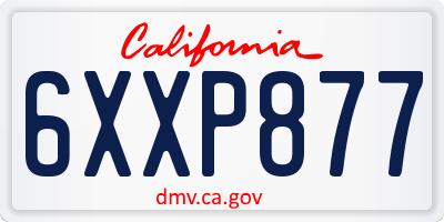 CA license plate 6XXP877