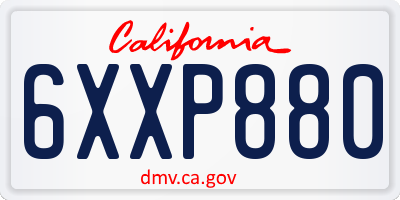 CA license plate 6XXP880