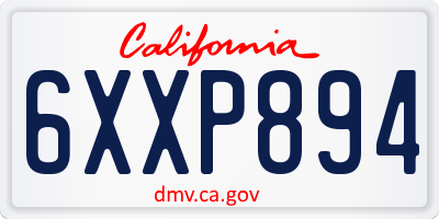 CA license plate 6XXP894
