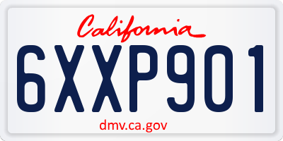 CA license plate 6XXP901