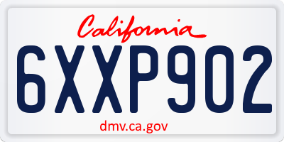 CA license plate 6XXP902