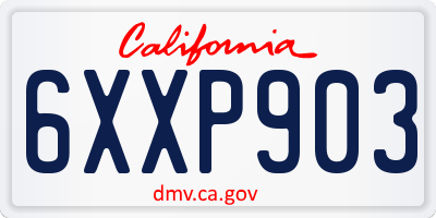 CA license plate 6XXP903