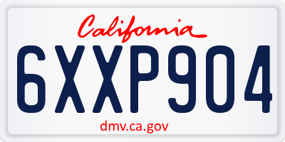 CA license plate 6XXP904