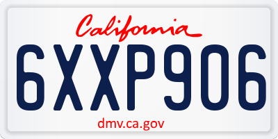 CA license plate 6XXP906