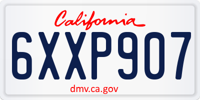 CA license plate 6XXP907