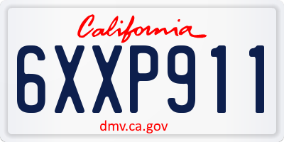 CA license plate 6XXP911