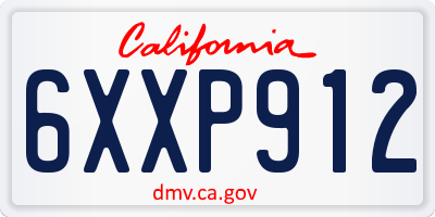 CA license plate 6XXP912
