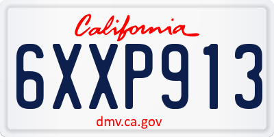 CA license plate 6XXP913