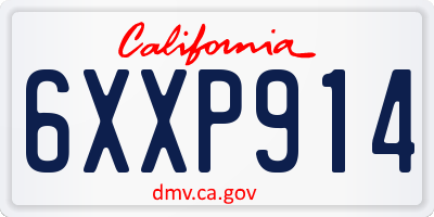 CA license plate 6XXP914