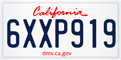 CA license plate 6XXP919