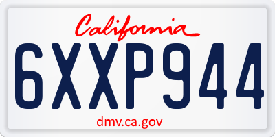 CA license plate 6XXP944